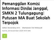 TAK TERIMA PUTUSAN MA, KASEK SMKN 2 NYINYIR DI MEDSOS. MKT : SEHARUSNYA KASEK SUDAH JADI PROFESOR